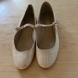 J-Crew Straw Mary Jane Flats